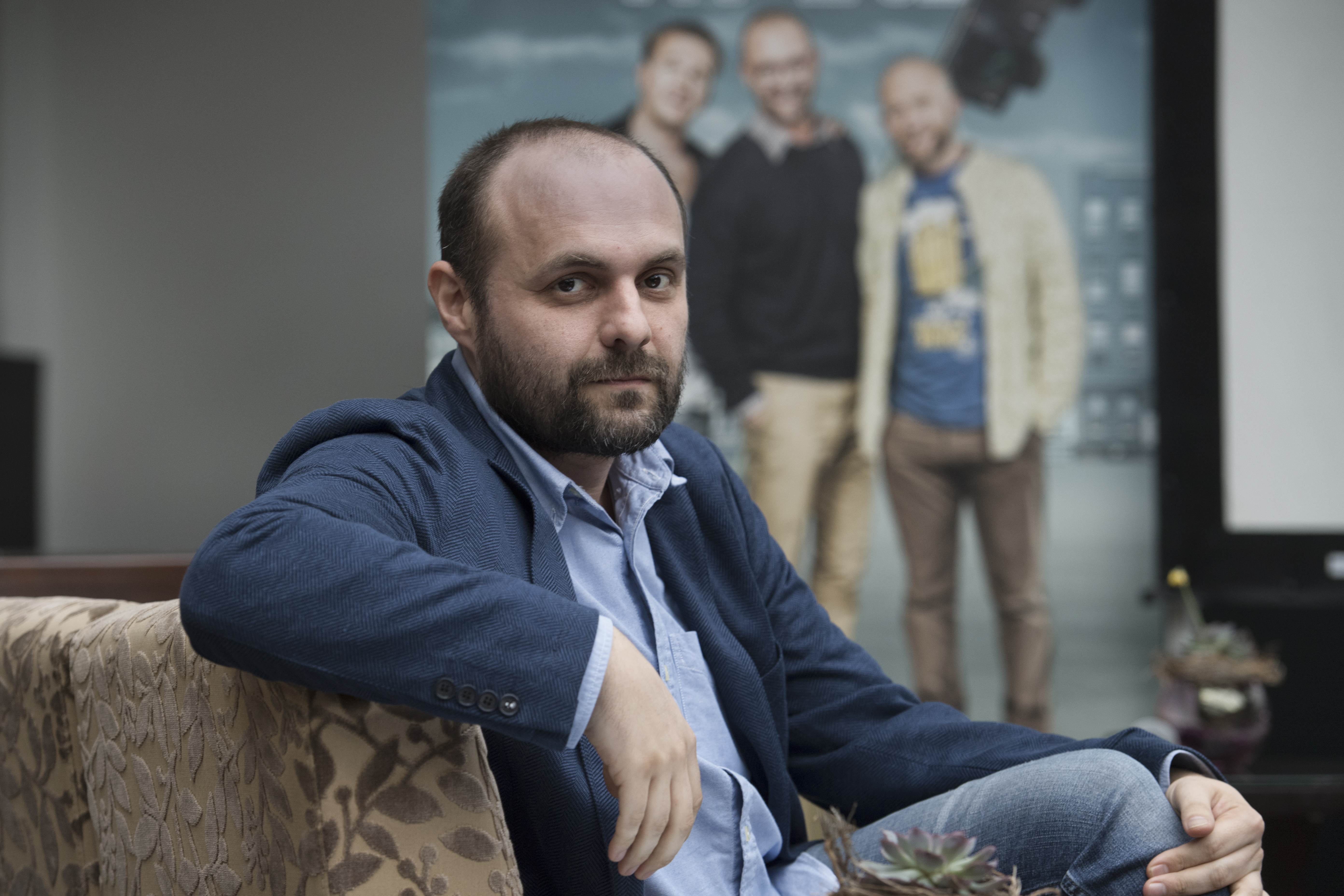 Na snímke režisér seriálu Peter Begányi počas tlačovej konferencie k uvedeniu nového komediálneho seriálu SEMAFOR 21. februára 2018