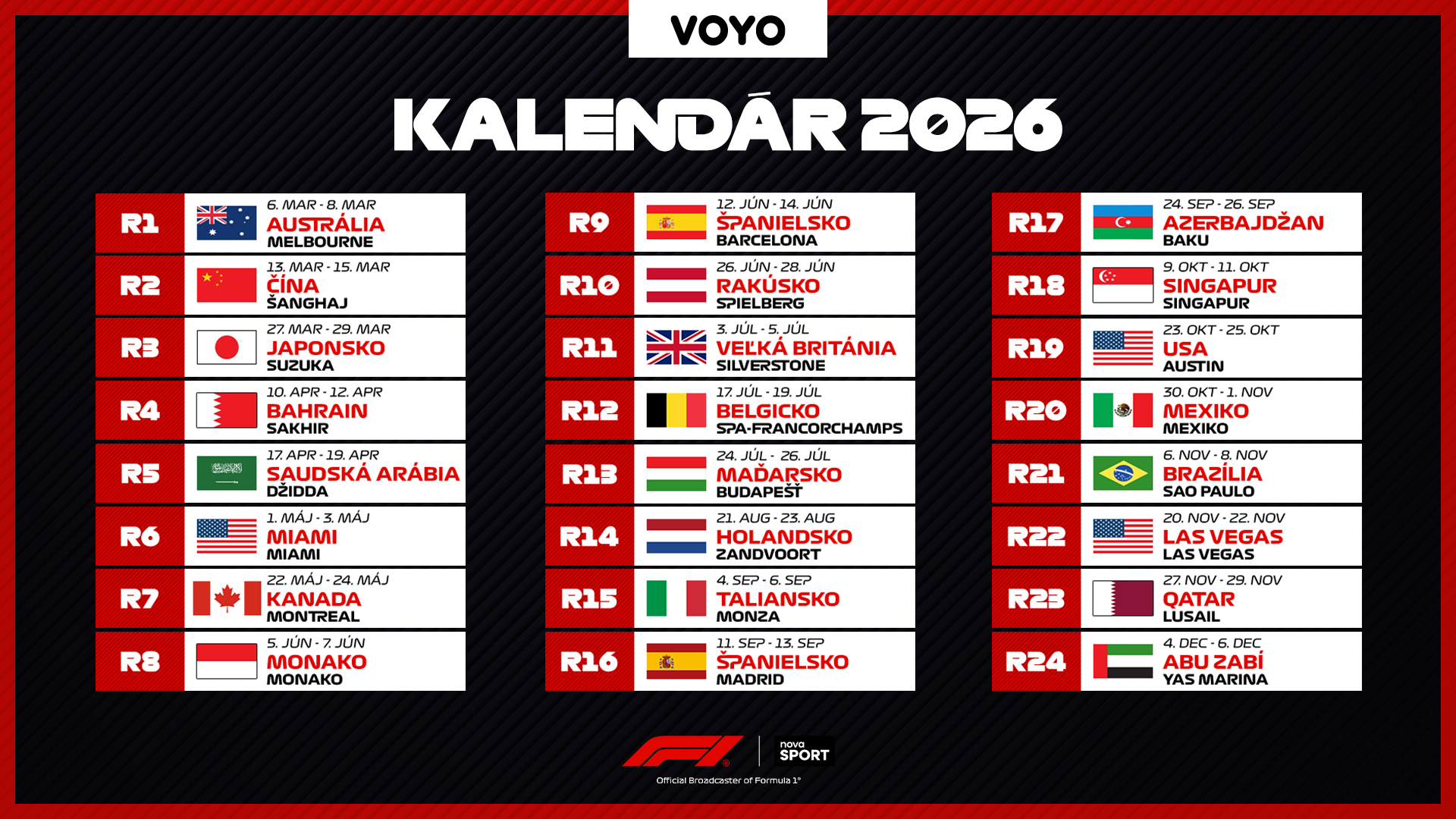 Kalendár F1