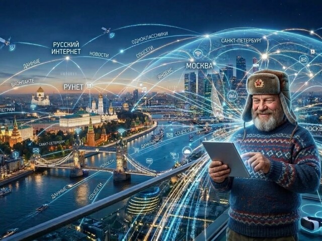 Budúcnosť ruského internetu - obrázok vytvorený AI
