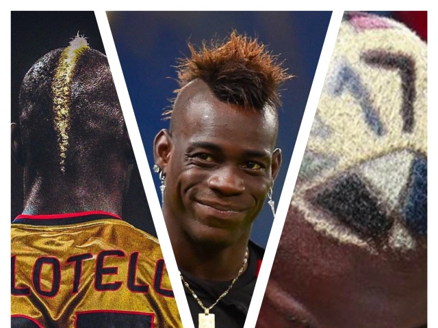 Mario Balotelli, účesy, koláž