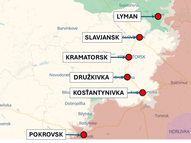 Tzv. Pevnostný pás, Ukrajina 28. marca 2026 podľa DeepState