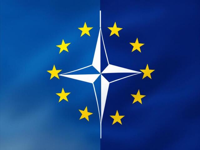 vlajka NATO-EÚ - obrázok vytvorený AI
