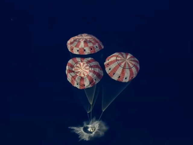Orion, Artemis II, pristátie