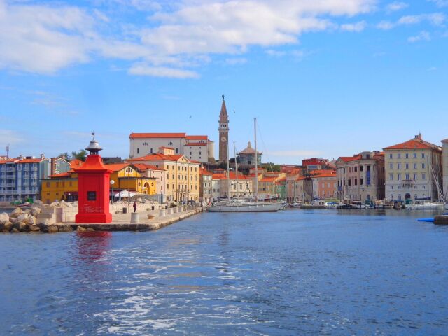 Piran, Slovinsko, more, Jadran, dovolenka, cestovanie