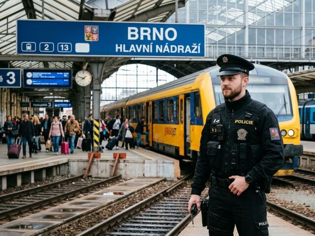 Brno, stanica, policajt