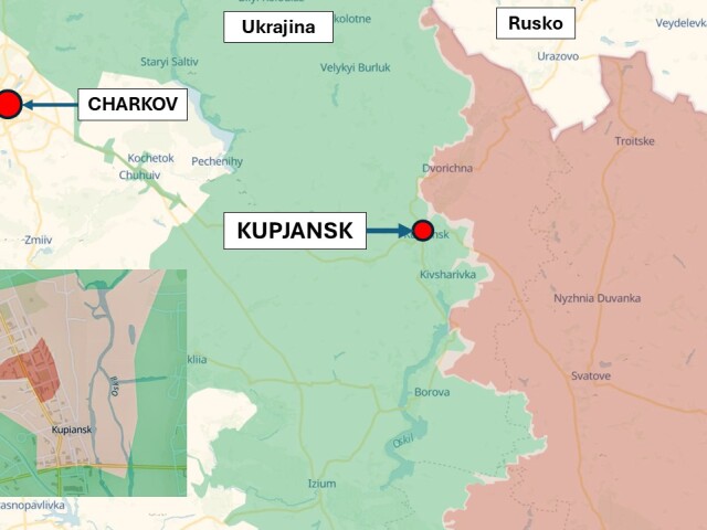 Kupjansk, Ukrajina 7. mája 2026 podľa DeepState