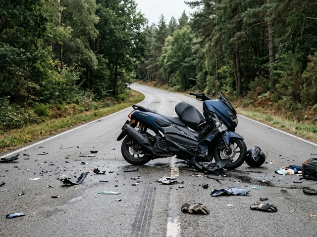 skúter, nehoda, cesta,motorka