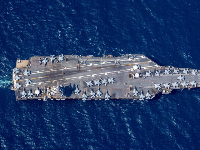 USS Gerald R. Ford 19. marca 2023 v Atlantickom oceáne