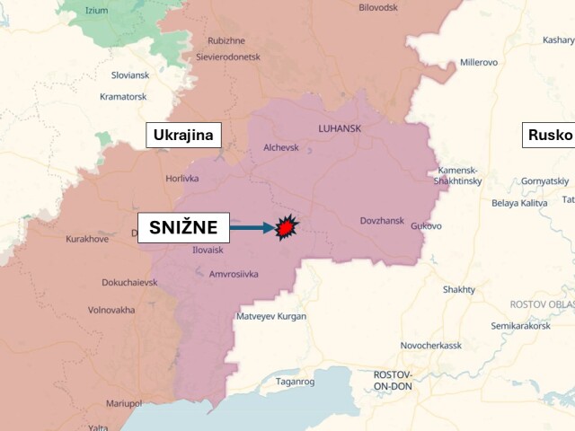 Snižne na okupovanom území na mape od DeepState