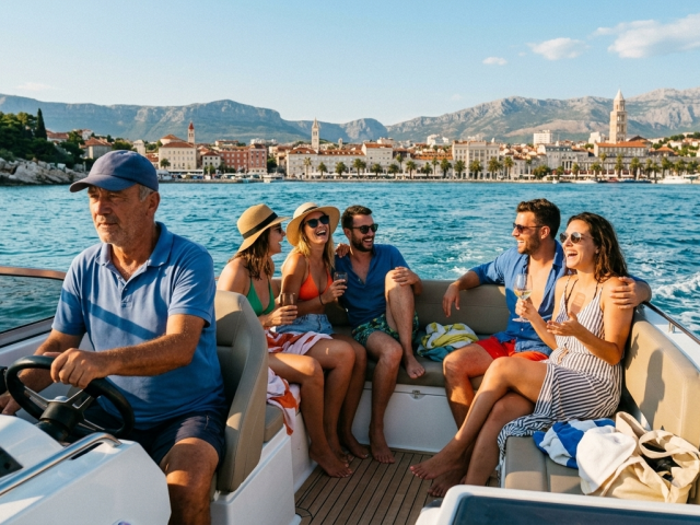 Chorvátsko, Split, more, čln, loď, dovolenka, cestovanie, Jadran,