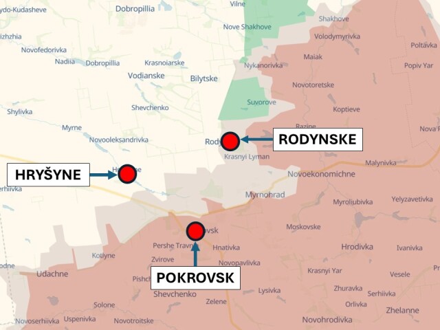 Pokrovský smer 1. januára 2026 podľa DeepState