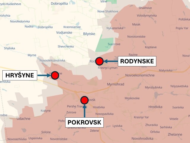 Pokrovský smer 23. mája 2026 podľa DeepState