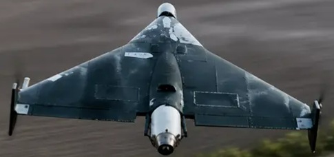 Ruský prúdový dron Geran-4 na zábere ukrajinskej rozviedky HUR.