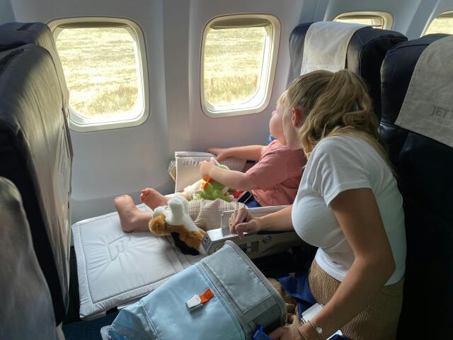 lietadlo, dovolenka, cestovanie, mama, dieťa, lietanie, rodina