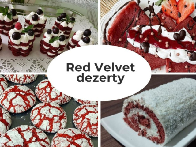 12x slávny dezert Red Velvet ako torta, roláda, muffiny či dokonca palacinky