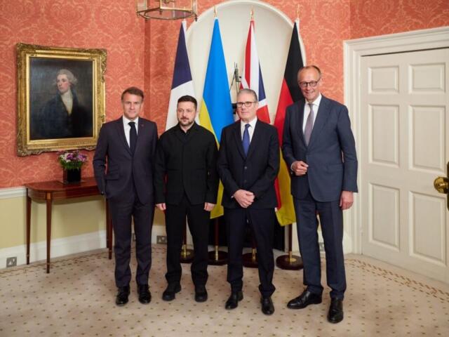 Emmanuel Macron, Volodymyr Zelenskyj, Keir Starmer, Friedrich Merz