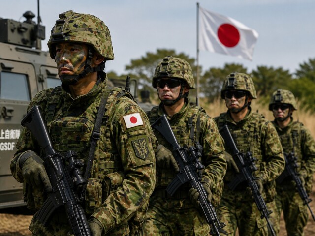 Príslušníci Japonských pozemných síl sebaobrany - obrázok vytvorený AI