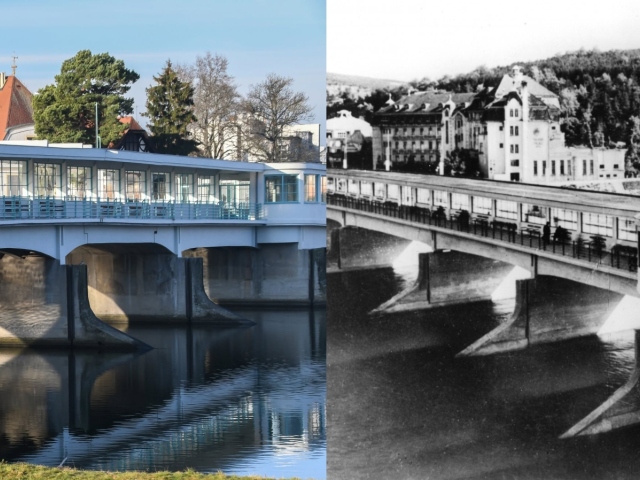 kolaz kolonadovy most zdroj SAV a Piestany