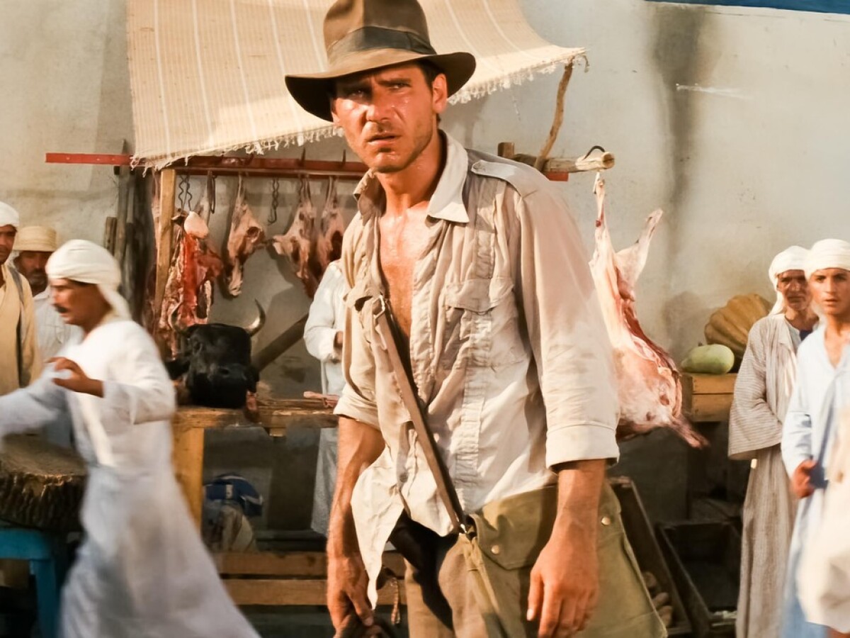 Herec Harrison Ford ako slávny profesor archeológie a dobrodruh Indiana Jones. 