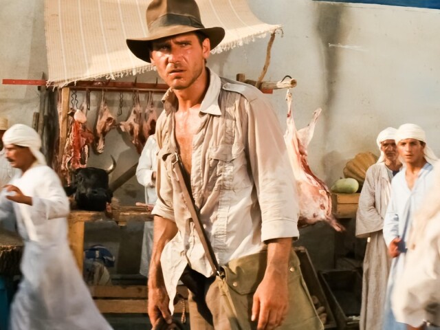 Herec Harrison Ford ako slávny profesor archeológie a dobrodruh Indiana Jones. 