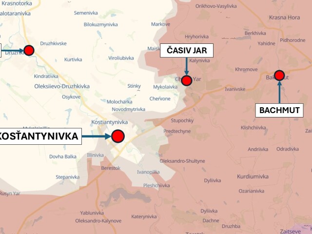 Kosťantynivka, Ukrajina 9. júna 2026 podľa DeepState