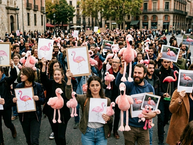 Flamingo revolúcia, Albánsko, plameniaky, Kushner