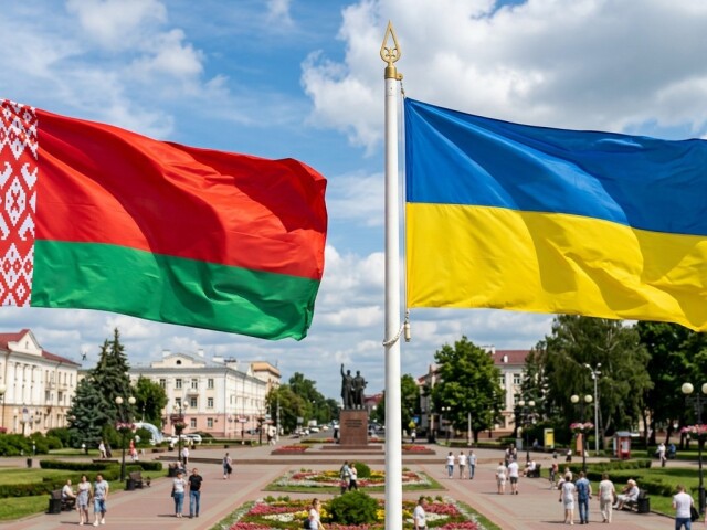 Bieloruská a ukrajinská vlajka - obrázok vytvorený AI