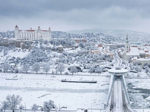 Bratislava, zima, sneh, mráz