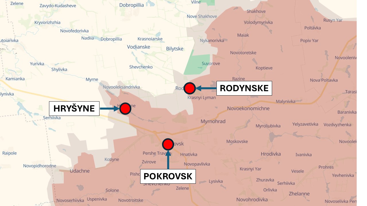 Pokrovský smer 23. mája 2026 podľa DeepState