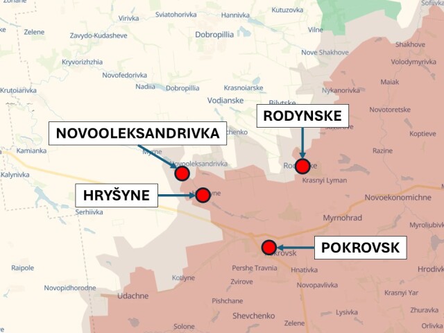Pokrovský smer 12. júla 2026 podľa DeepState