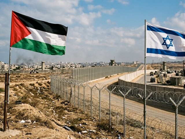 Palestínsko-izraelský plot - obrázok yvtvorený AI