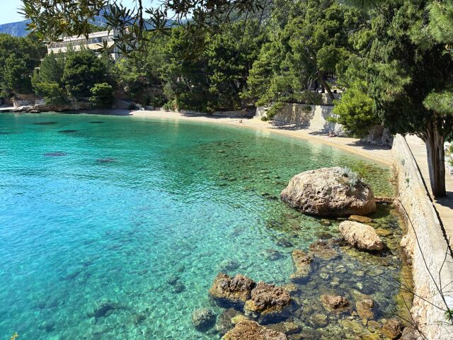 Brač, Chorvátsko, pláž Zlatni rat