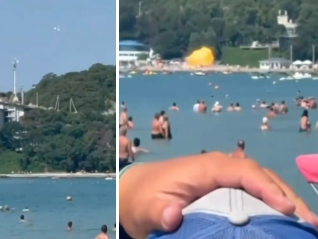 ruská pláž, ukrajinský dron, Gelendžik