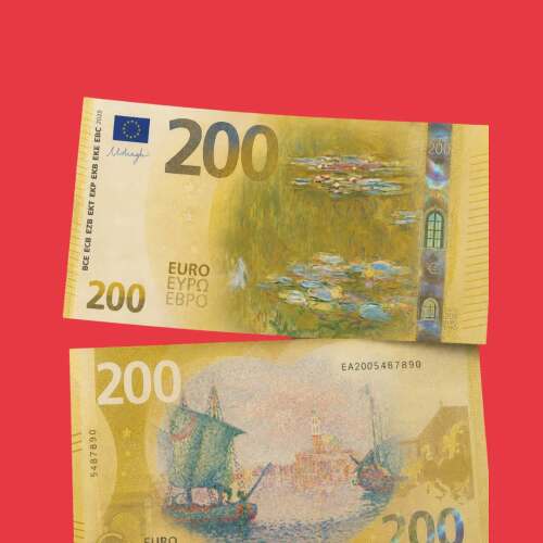 Na návrhu dvestoeurovky, ktorý dala Albertina vytvoriť umelej inteligencii, sa ocitli Monetove lekná a Signacove Benátky.