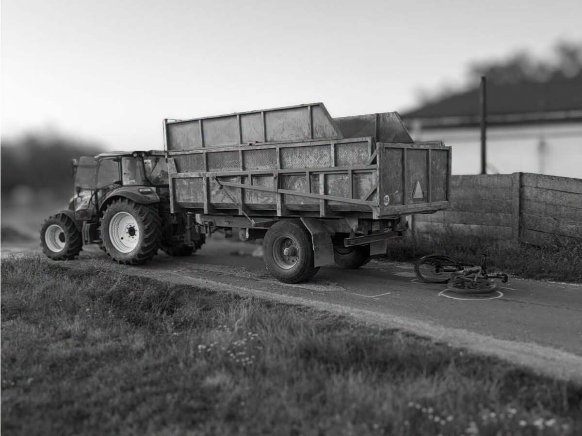 traktor, zrážka, smrteľná nehoda, bicykel