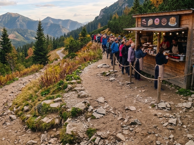 Do hôr kvôli dezertu. Stovky ľudí čakajú v dlhých radoch na sladkosť za 3 eurá – sociálne siete znovu vyrobili turistický hit