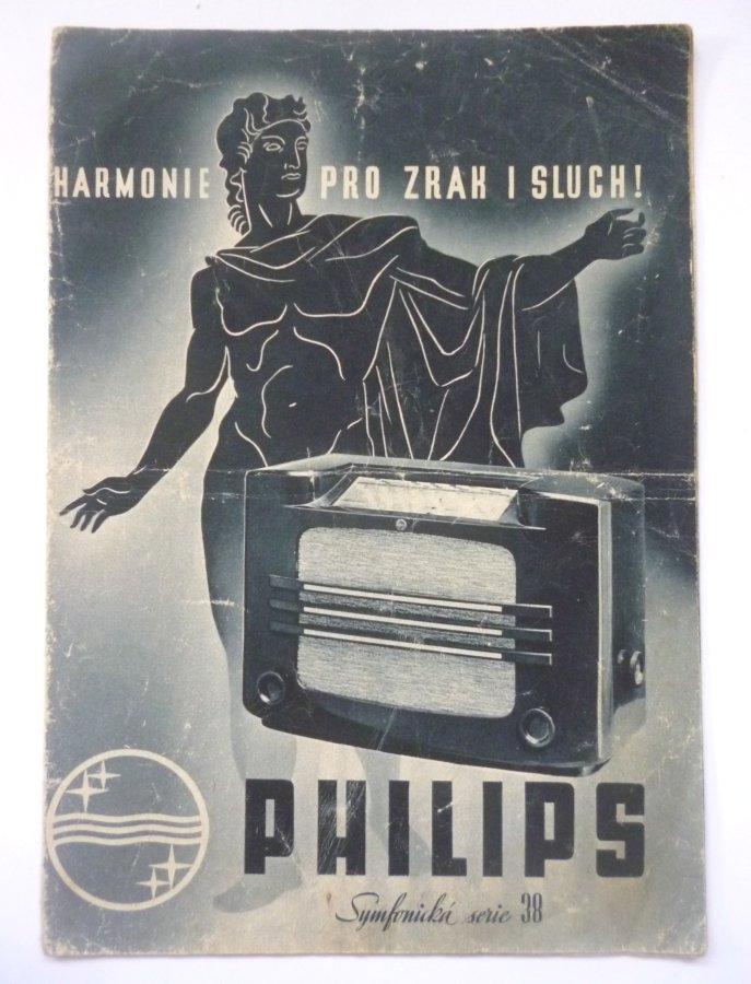 Reklamný prospekt na rádioprijímače Philips v Československu, rok 1937.