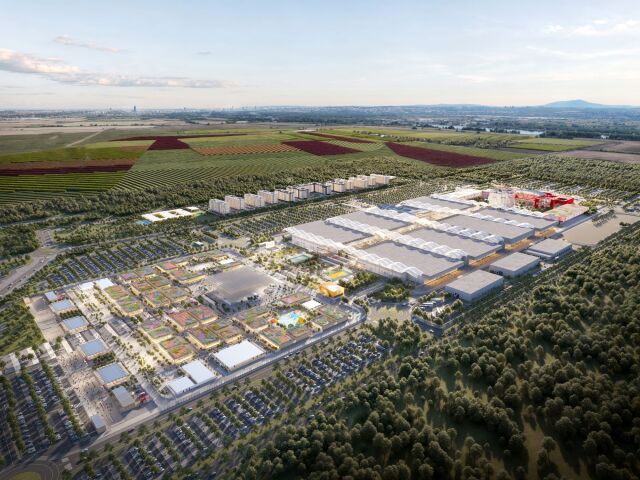 Vizualizácia EXPO 2027 v Belehrade.