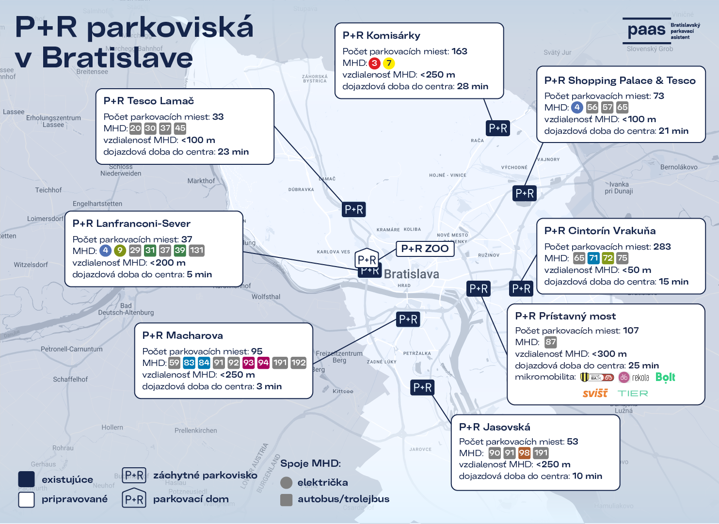 P+R mapka parkovania